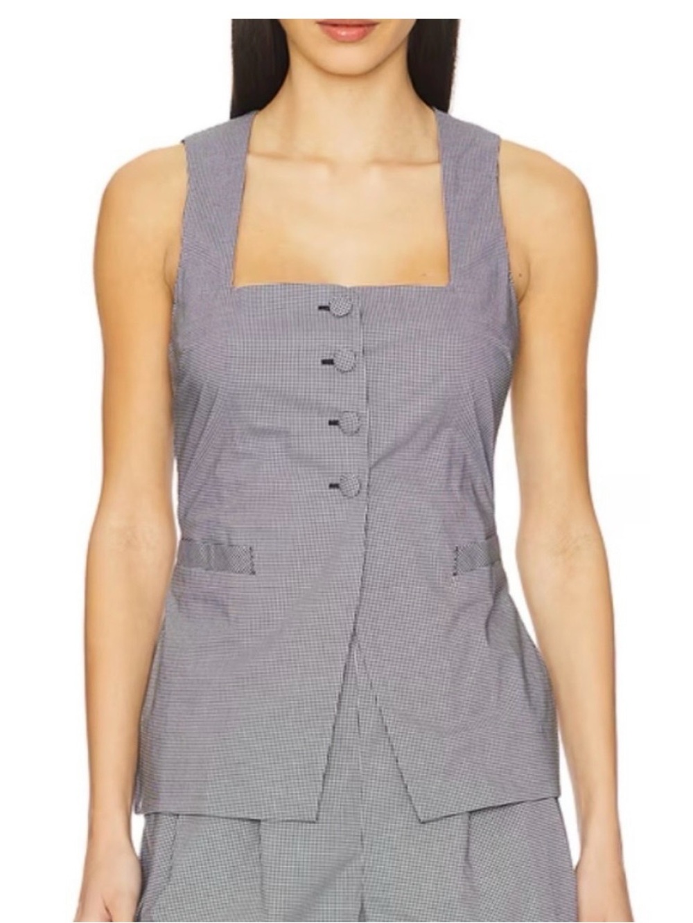 Faithfull the Brand Maya Vest Gingham Black